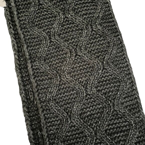 HM Sweater Knit Beanie Hat Infinity Scarf Set Ivory Gold Sequins Gray Metallic - Picture 8 of 11